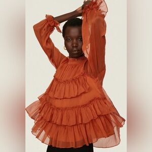 Adam Lippes Tiered Ruffle Blouse Size 4